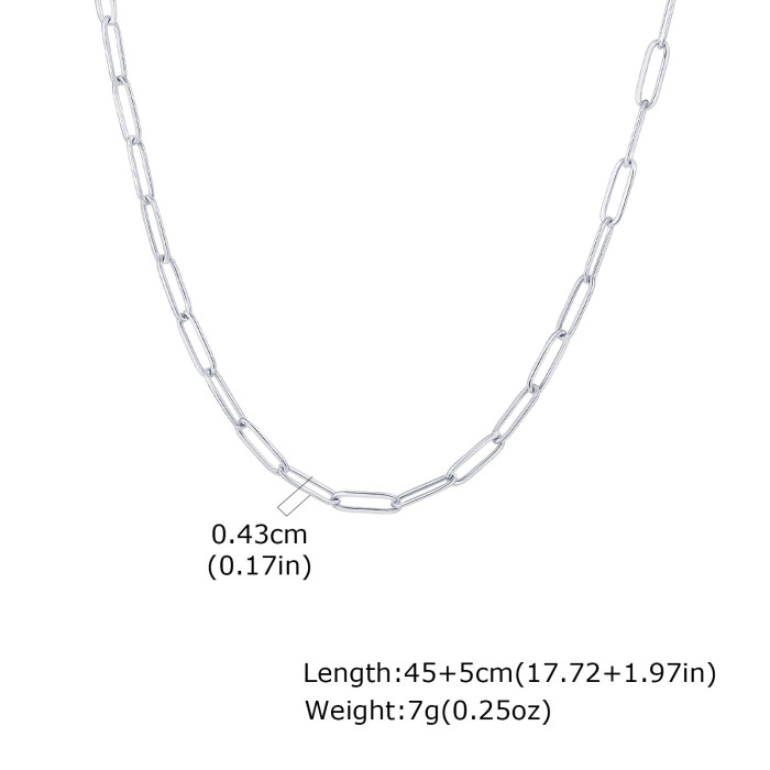 Wholesale Stainless Steel Rectangular Chain Necklace