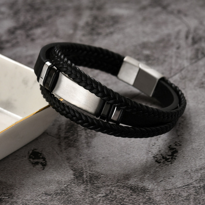 Wholesale Men's Multilayer Leather Bracelet