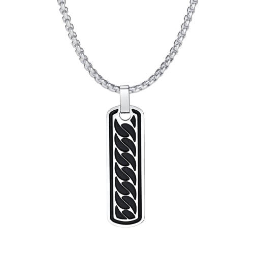 Wholesale Stainless Steel Cuban Chain Texture Pendant