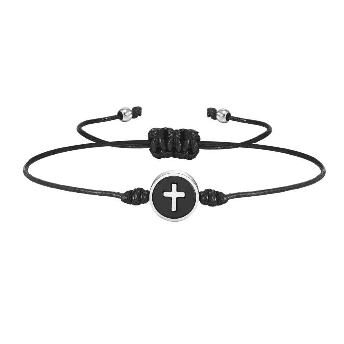 Wholesale Thin Nylon Rope Cross Couple Bracelet