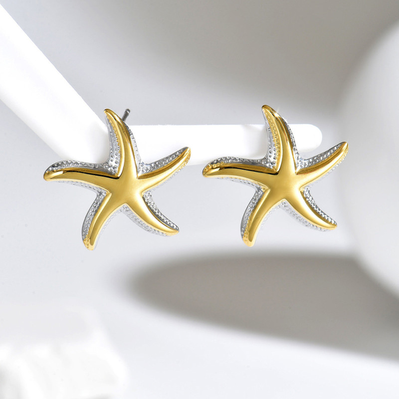 Wholesale Stainless Steel Starfish Stud Earrings