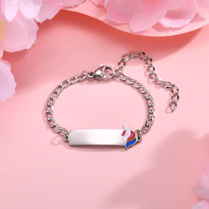 Wholesale Stainless Steel Engraveable Cute Kids Bracelet