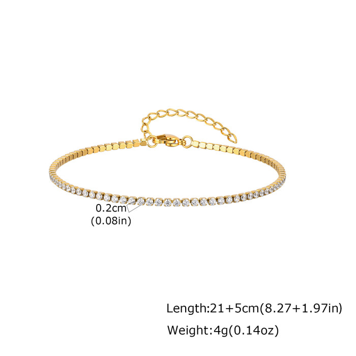 Wholesale Stainless Steel CZ Tennis Anklet