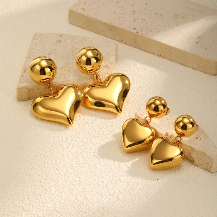 Wholesale Stainless Steel Heart Shaped Earrings