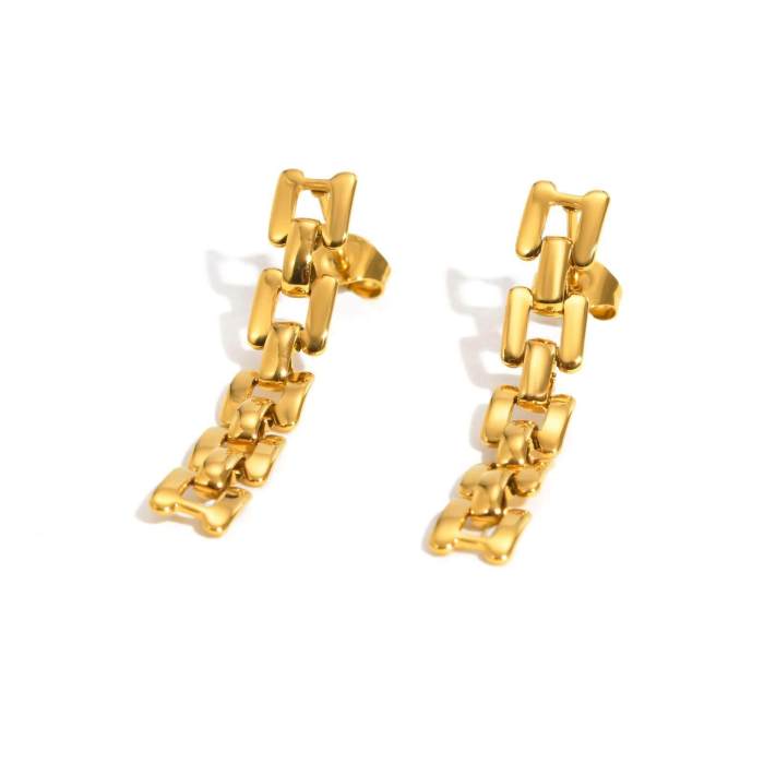 Wholesale Stainless Steel Strap Chain Earrings