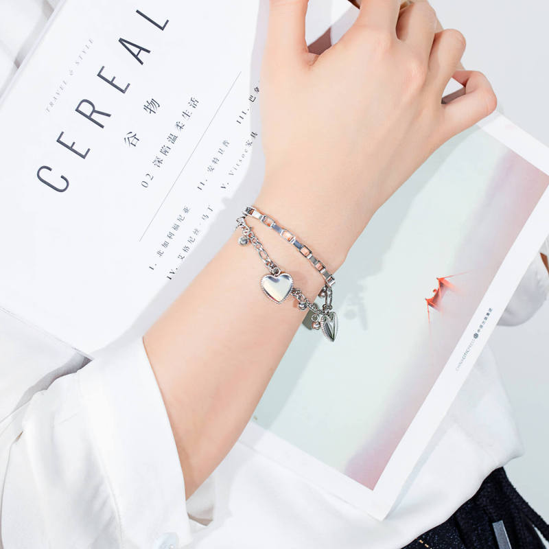 Wholesale Stainless Steel Heart Multi-layer Bracelet