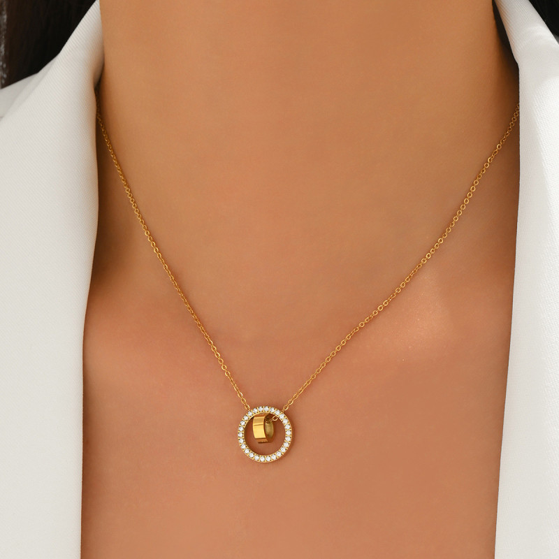 Wholesale Stainless Steel Interlocking Circles Necklace