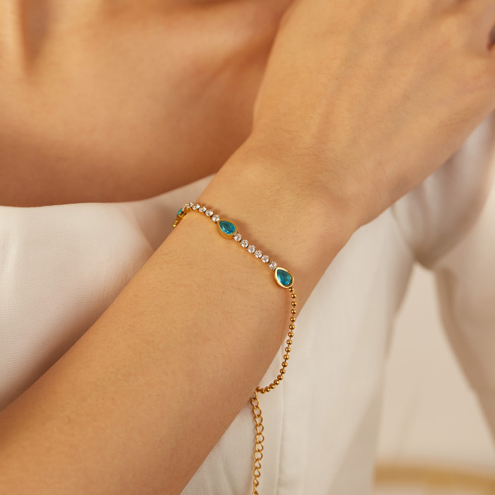Wholesale Stainless Steel and CZ Chain Bracelet