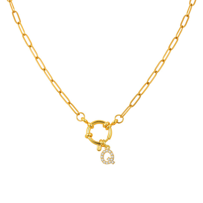 Wholesale Stainless Steel Copper Initial Necklace