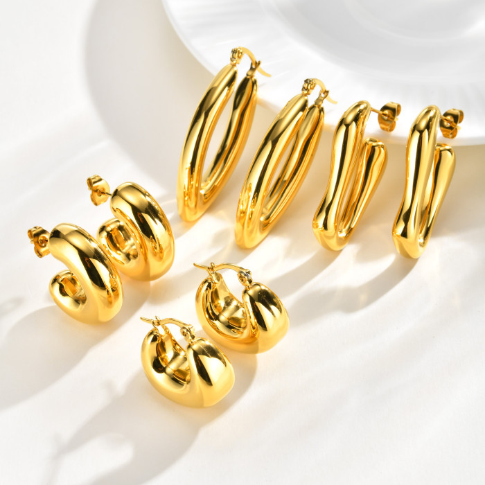 Wholesale Stainless Steel Chunky Hoop Earrings