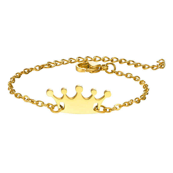 Wholesale Stainless Steel Adjustable Princess Crown Bracelet