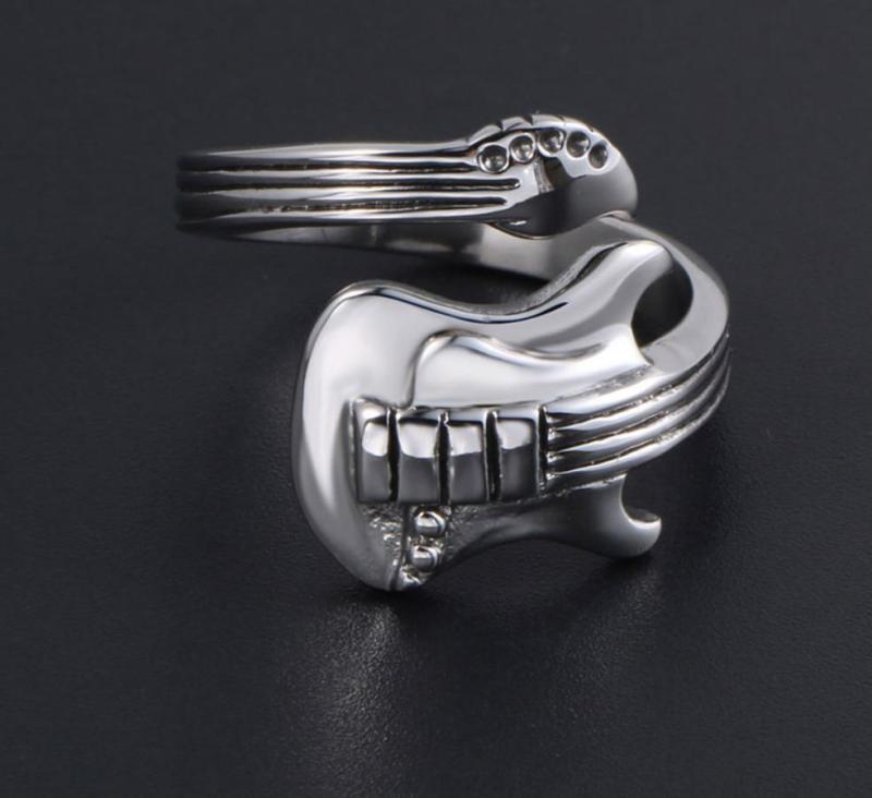 Wholesale Stainless Steel Guitar Rock Biker Rings