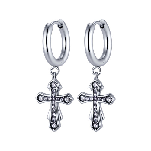 Wholesale Stainless Steel Gothic Cross Earrings