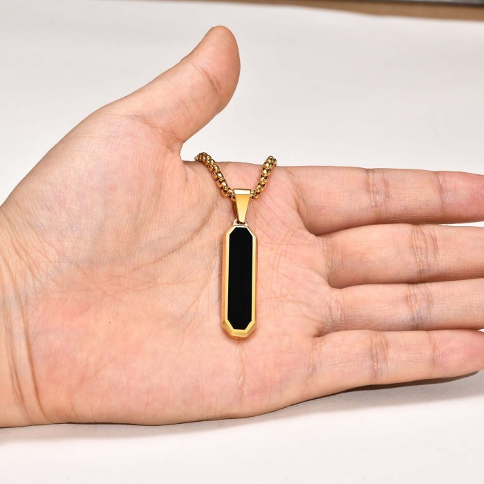 Wholesale Stainless Steel Men's Vertical Bar Octagonal Pendant