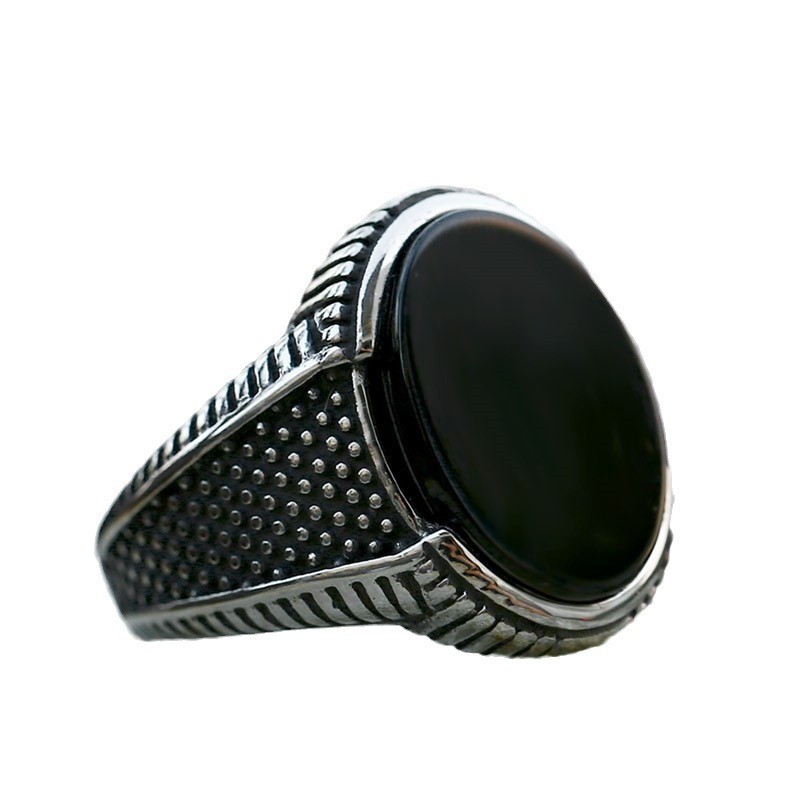 Wholesale Stainless Steel Black Onyx Ring