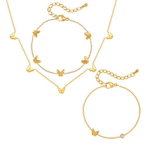 Wholesale Stainless Steel Butterfly Charm Set