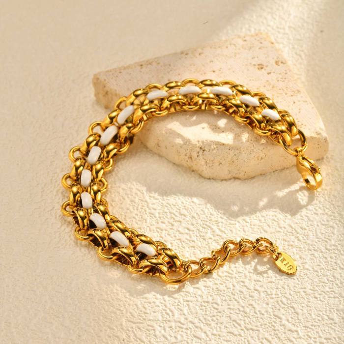 Wholesale Stainless Steel Chunky Gold Bracelet