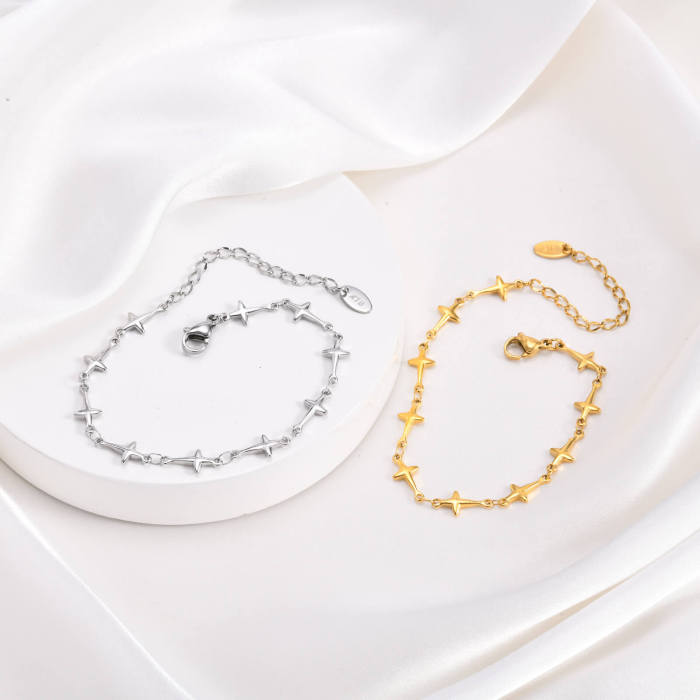 Wholesale Stainless Steel Cross Link Chain Bracelet