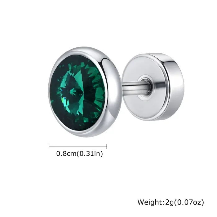 Wholesale Stainless Steel Zirconia Men's Earrings