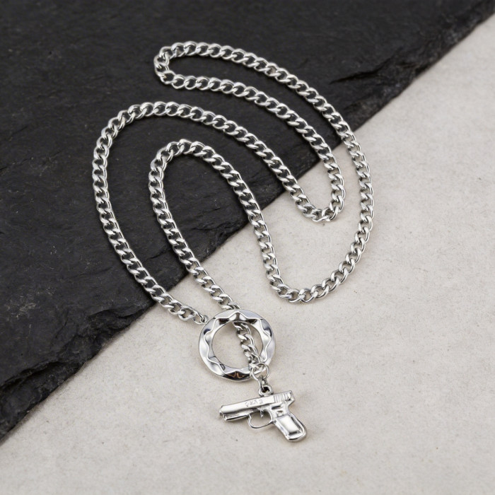Wholesale Stainless Steel Pistol Gun Pendant