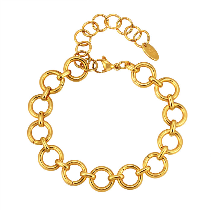 Wholesale Stainless steel Ring Chain bracelet