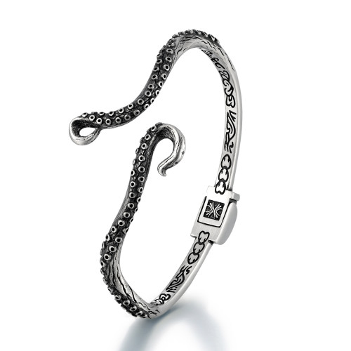 Wholesale Retro Stainless Steel Octopus Tentacle Bangle