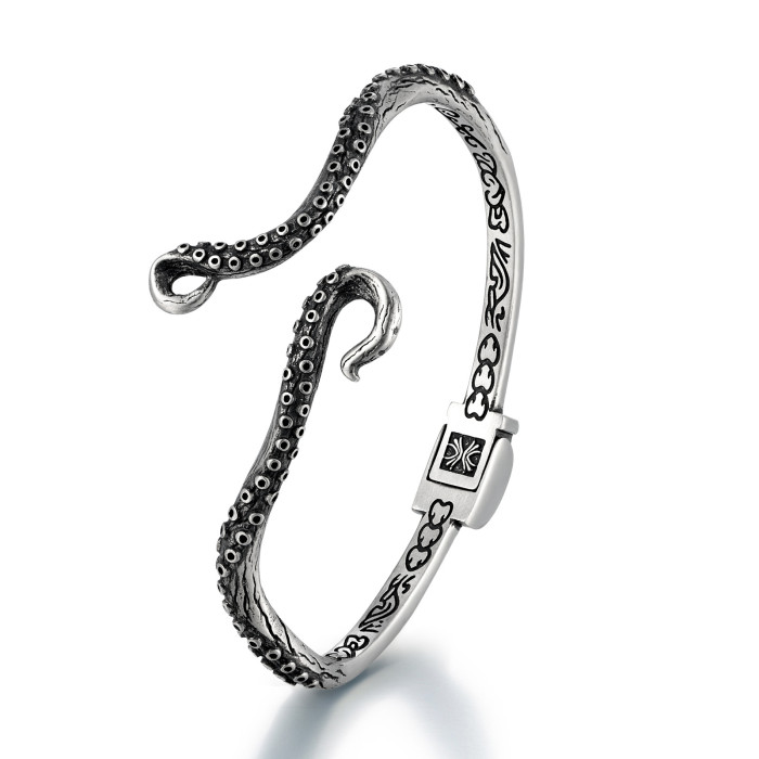 Wholesale Retro Stainless Steel Octopus Tentacle Bangle