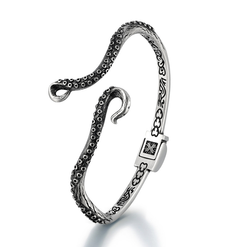 Wholesale Retro Stainless Steel Octopus Tentacle Bangle