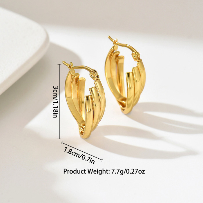 Wholesale Stainless Steel Multi-Layer Earrings
