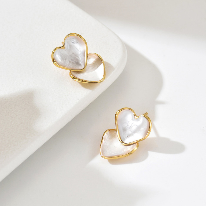 Wholesale Stainless Steel Heart Drop Earrings