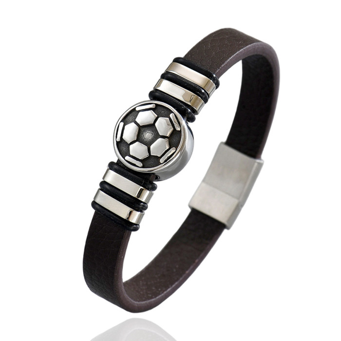 Wholesale Stainless Steel Men's Football Bracelet