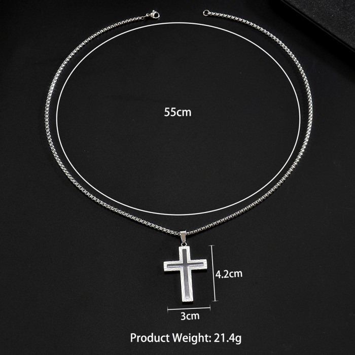 Wholesale Stainless Steel Sunburst Cross Necklace