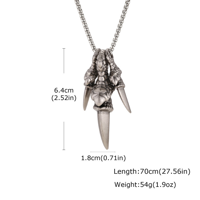 Wholesale Alloy Dragon Claw Pendant Necklaces