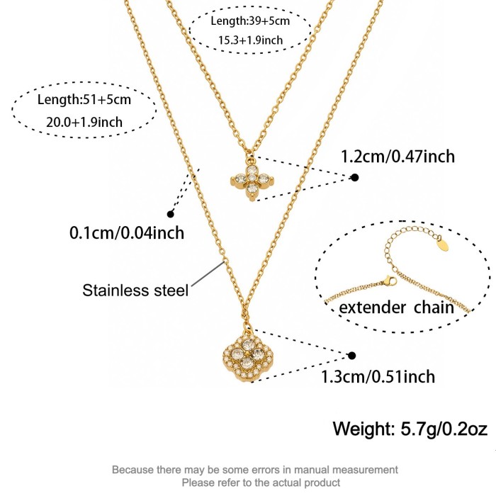 Wholesale Stainless Steel Lucky Clover Necklace Set
