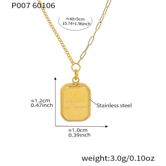 Wholesale Stainless Steel where is love Tag Necklace