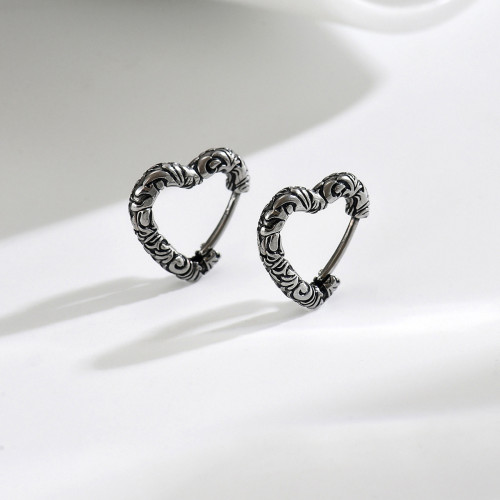 Wholesale Stainless Steel Gothic Heart Earrings