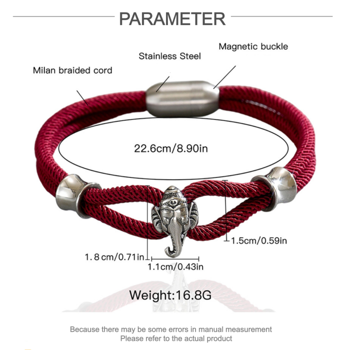 Wholesale Stainless Steel Elephant Cord Bracelet