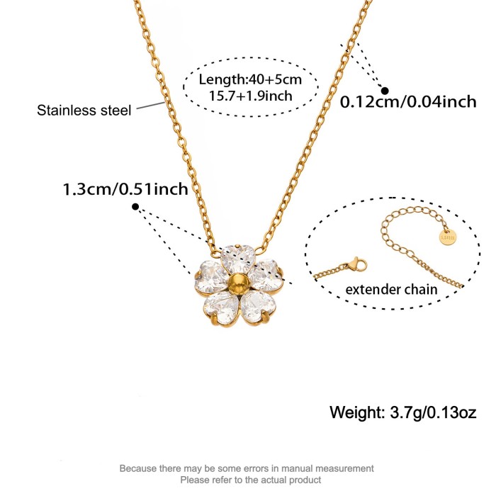 Wholesale Stainless Steel CZ Floral Jewelry Set