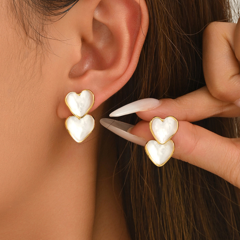 Wholesale Stainless Steel Heart Drop Earrings