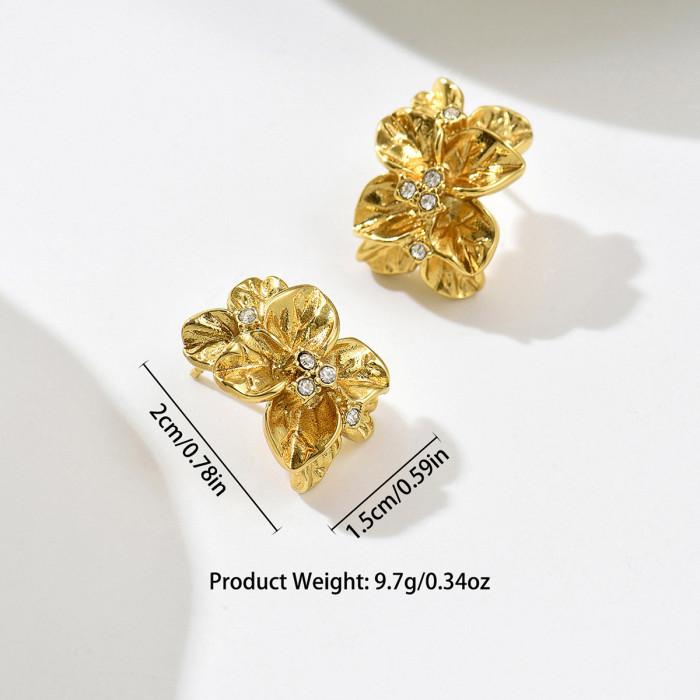Wholesale Stainless Steel Floral Stud Earrings