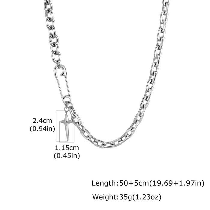 Wholesale Stainless Steel Safety Pin Necklace