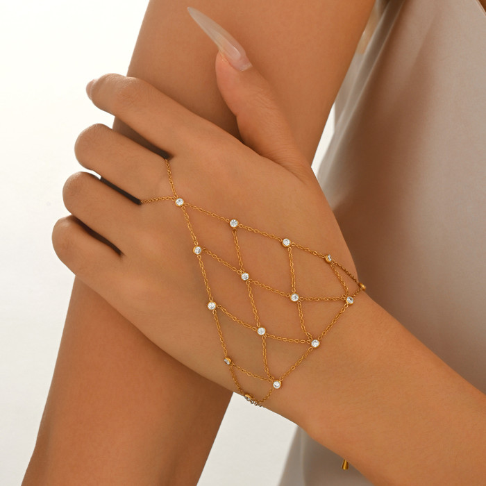 Wholesale Stainless Steel Diamond-Mesh Slave Bracelet