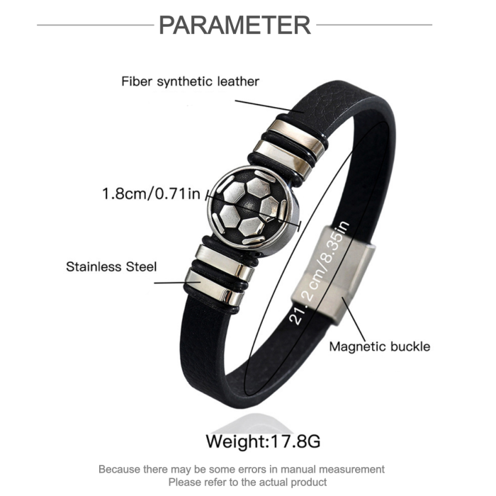 Wholesale Stainless Steel Men's Football Bracelet