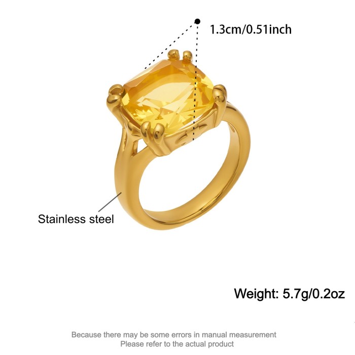 Wholesale Stainless Steel Multi-Gemstone Statement Rings
