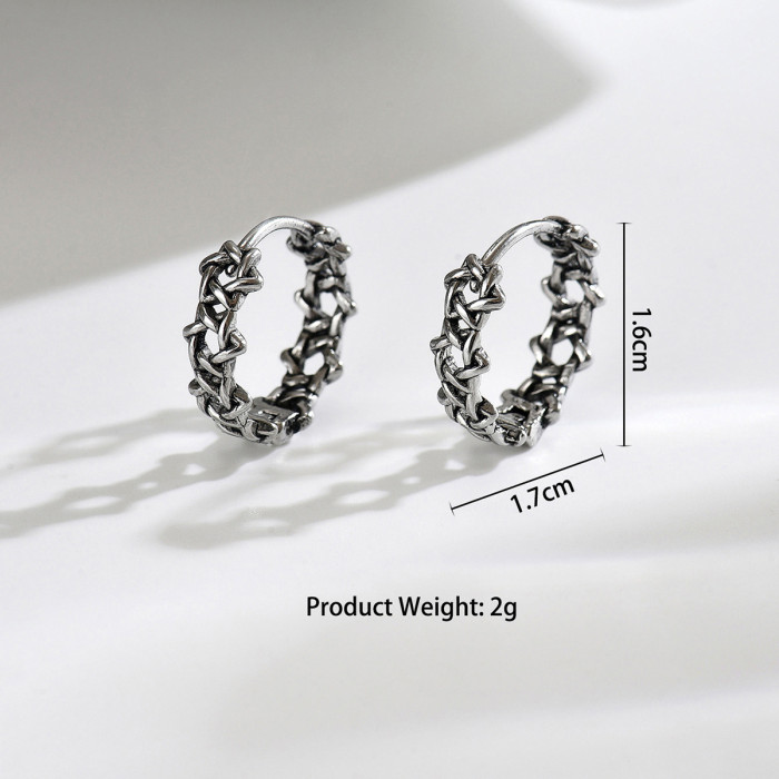 Wholesale Stainless Steel Gothic Woven Hoop Earrings