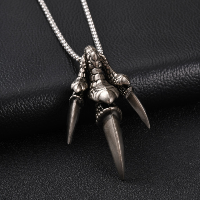 Wholesale Alloy Dragon Claw Pendant Necklaces