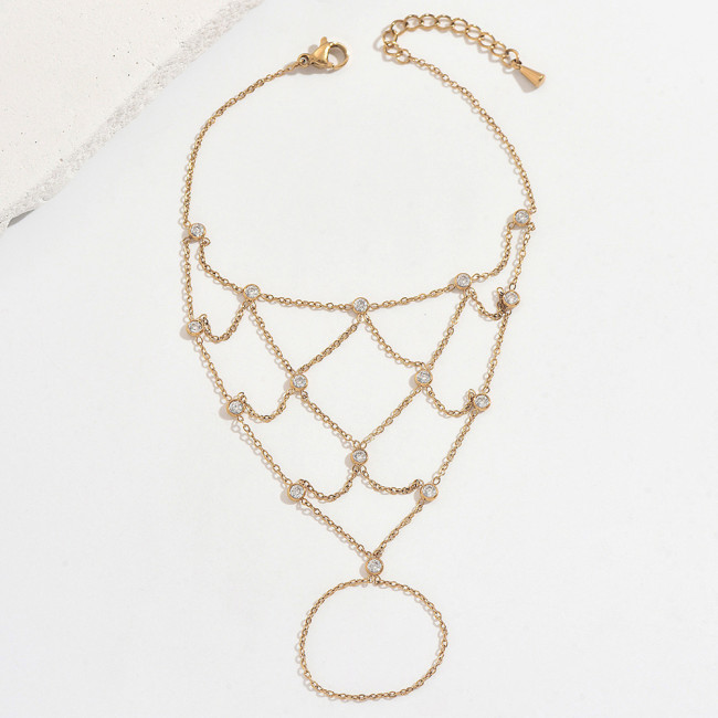 Wholesale Stainless Steel Diamond-Mesh Slave Bracelet