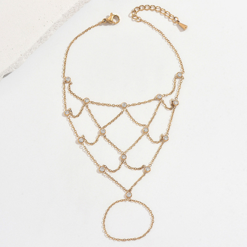 Wholesale Stainless Steel Diamond-Mesh Slave Bracelet