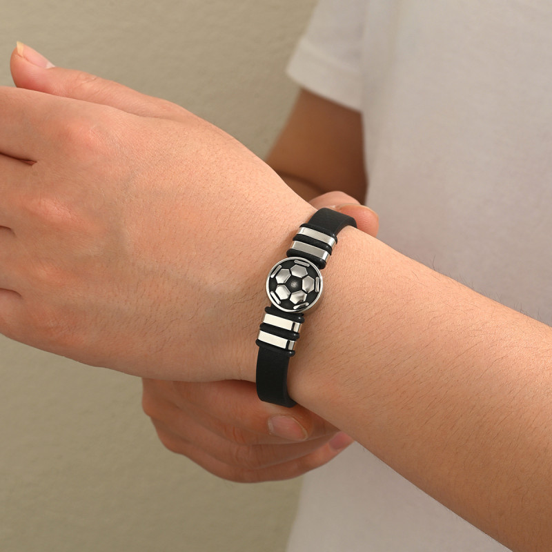 Wholesale Stainless Steel Men's Football Bracelet