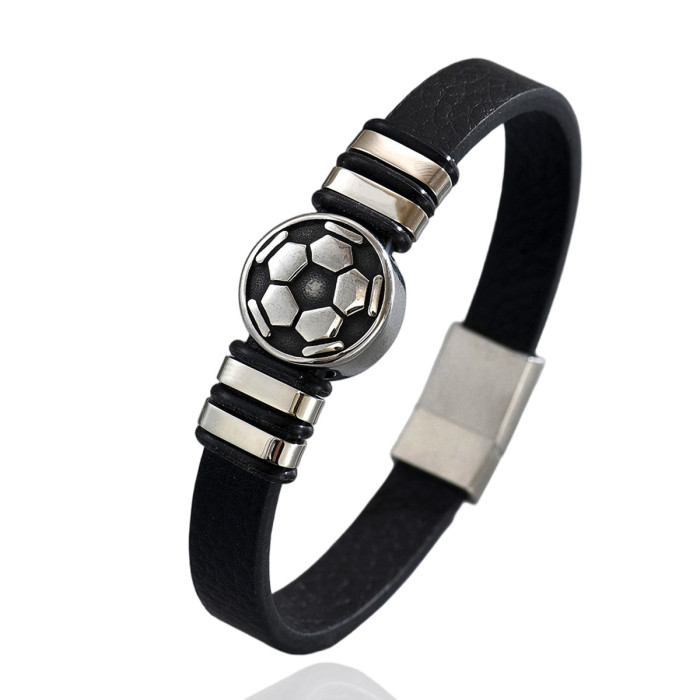 Wholesale Stainless Steel Men's Football Bracelet